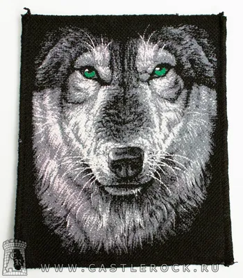 Нашивка Волк (зеленые глаза) — Нашивки — Рок-магазин атрибутики Castle Rock