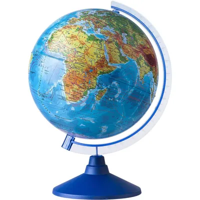 МИР СВЕТА - Интерактивный глобус Земли физико-политический, диаметр 250 мм,  с подсветкой, с очками