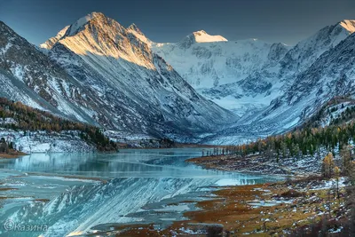 Гора Белуха и озеро Ак-Кем, Горный Алтай — Фото №1427286