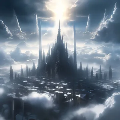 Город ангелов в облаках , эстетично…» — создано в Шедевруме