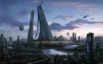 Фотография Город будущего Фэнтези Фантастический мир