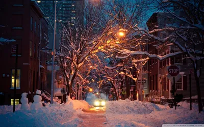 Зима город зимой | Город, Зима, Снег