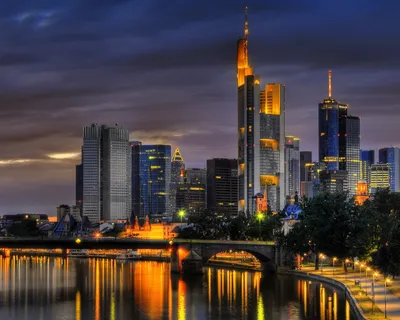 Фотографии Германия Дрезден вдоль Эльбы Ночные город