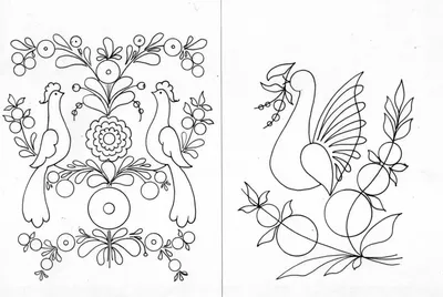 Городецкая роспись птица: фазан, петух, павлин, птица с цветами
