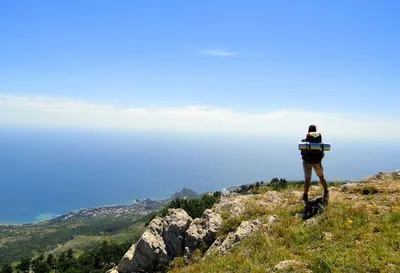 Съемочные планы Вид на море и горы. Русский север, море, горы, облака.