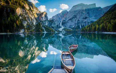 Обои озеро, горы, лес, lake, mountains для рабочего стола #239384