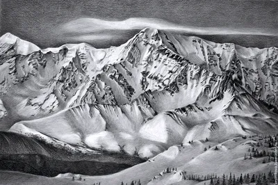 Рисунок горы на фоне горы, цветные карандаши | Рисунок горы, Рисунок  цветными карандашами, Рисунок