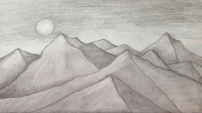 Как нарисовать горы (71 фото) - легкий мастер-класс карандашом, сухой  пастелью, гуашью и акварелью для детей и начинающих