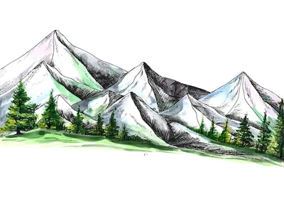 Иллюстрация Горы в стиле детский | 