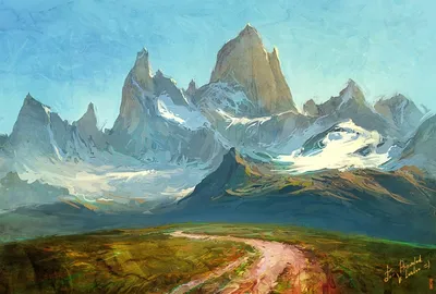 Рисунок горы Fitz Roy - 
