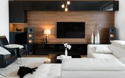 Современный интерьер гостиной комнаты фото | Дизайн Vid