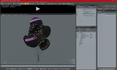 С Днем Рождения Воздушные Шары Черные 3D Модель $29 - .3ds .blend .c4d .fbx  .max .ma .lxo .obj - Free3D