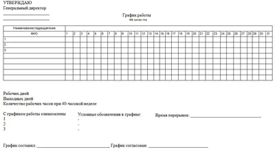 График работы: образец