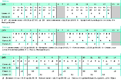 График работы (сменности) - 2 / 2 / 3