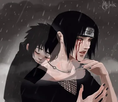 Обои на рабочий стол Раненный Uchiha Itachi / Учиха Итачи вспоминает брата  Sasuke / Саске из аниме Наруто / Naruto, обои для рабочего стола, скачать  обои, обои бесплатно