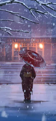 Женщина под красным зонтиком в зимний снег Стоковое Фото - изображение  насчитывающей люди, праздники: 167066016