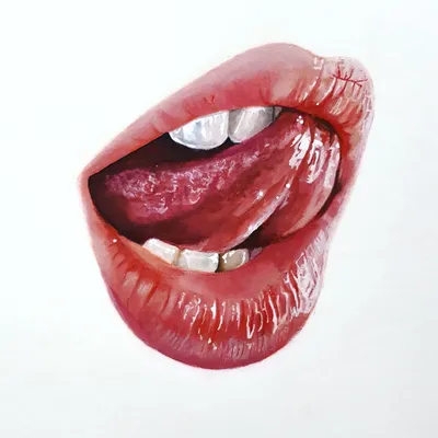Купить картину маслом Узорные губы с языком от 5630 руб. в галерее DasArt