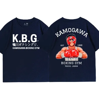 Anime Hajime No Ippo Kamogawa Boxing Gym T Shirt Men Women Makunouchi  Takamura KGB Graphic T-Shirts Clothing Harajuku Streetwear - 