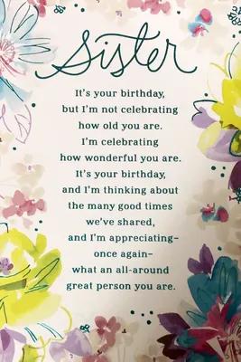 Happy Birthday Sister Beautiful Flowers 5”x7” Hallmark Heartline Greeting  Card | eBay