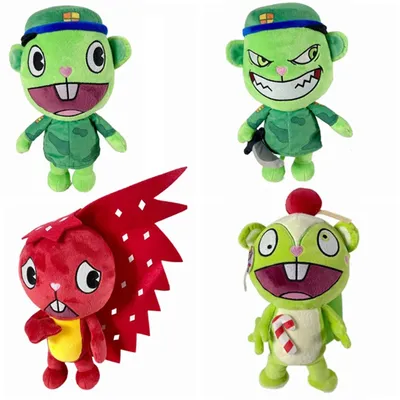 28cm HTF Happy Tree Friends Anime Happy Tree Friends Soldier Fliqpy Plush  Toys Dolls Military Flipy Doll Plush Toy for Kids Gift