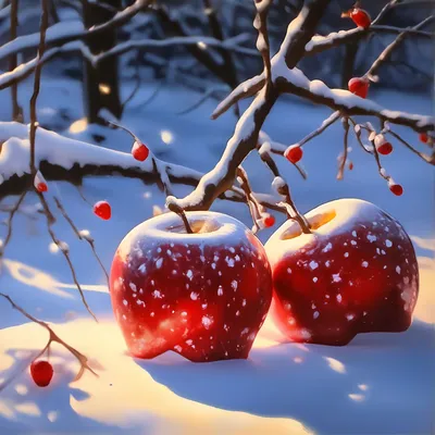 Яблоки На Снегу, Фотография - Николай Матюшенков | Artmajeur