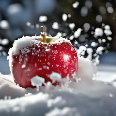 Фото Яблоки на снегу