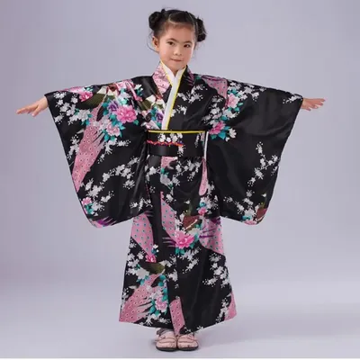 Детский традиционный Национальный японский костюм, кимоно для девочек с  цветами, платье, юката, мужские японские Цветочные Детские костюмы для  косплея | AliExpress
