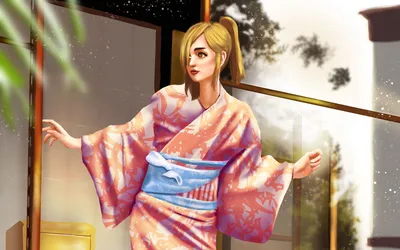 Портрет японской девушки в кимоно днем Фон И картинка для бесплатной  загрузки - Pngtree