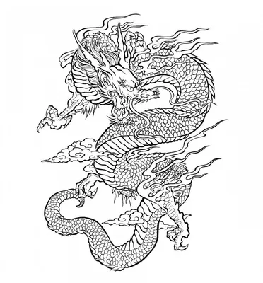 Танец двух японских драконов в небе» — создано в Шедевруме