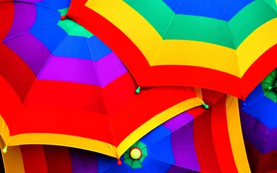Обои на рабочий стол Яркие разноцветные зонтики, обои для рабочего стола,  скачать обои, обои бесплатно