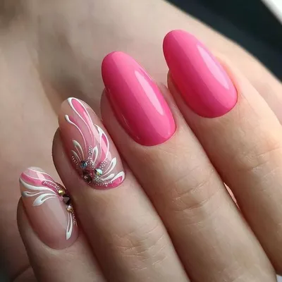 Яркий летний маникюр. Рисунок. Омбре. Кристалпикси. Стразы. | Nail art,  Nails, Beauty