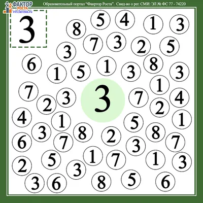 Игра "Найди и закрась указанную цифру" | Фактор роста