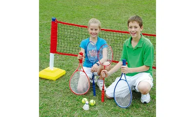 Спортивная игра ABtoys Бадминтон и теннис 2в1 6 предметов, в пакете -  купить с доставкой по выгодным ценам в интернет-магазине OZON (372413920)