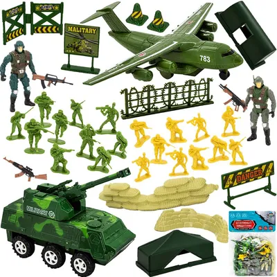 Набор военных игрушечных солдатиков и техники - купить с доставкой по  выгодным ценам в интернет-магазине OZON (888030336)