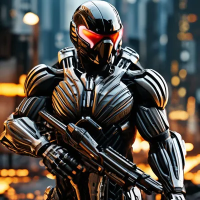 Боец в нанокостюме из игры Crysis…» — создано в Шедевруме