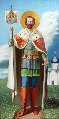 Икона святой благоверный князь Александр Невский - икона из янтаря купить  Киев