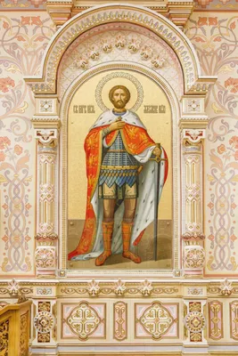 Купить икону Святого Князя Александра Невского второй половины 19 века в  золотом венце в Украине