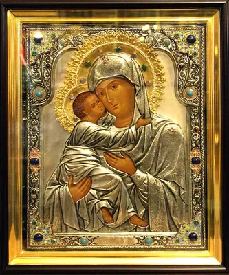 Владимирская икона Божией Матери - Купить икону из янтаря на сайте ТМ  Янтарь Полесья