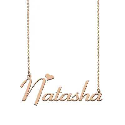 Наташа имя ожерелье на заказ кулон-табличка с именем золото для женщин  девочек ребенка день рождения свадьбы Рождество дни матери подарок |  AliExpress