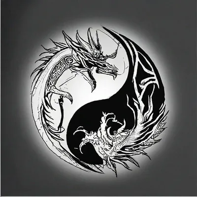 Татуировка инь янь с драконом» — создано в Шедевруме