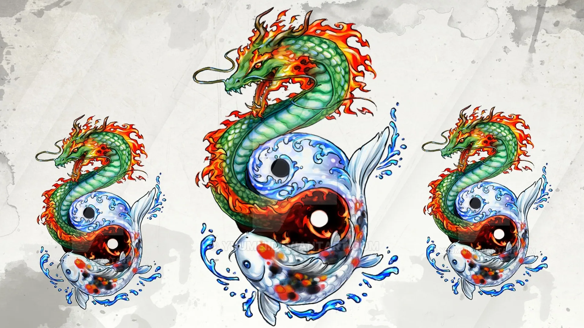 Знак зодиака рыба год дракона. Китайский дракон Инь Янь. Японский дракон Инь Янь. Тату китайский дракон Инь Янь.