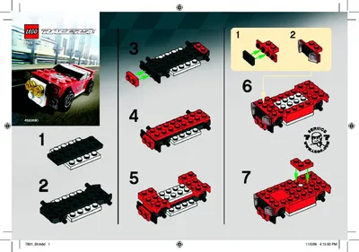 Набор LEGO 31055 Красная гоночная машина (Креатор (Криэйтор) Гонки).  Инструкция, состав деталей.