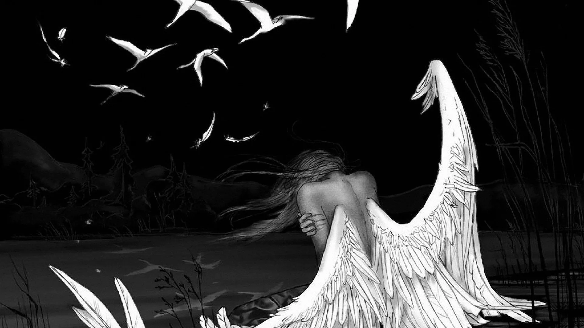 Песни там ангелов. Девушка с крыльями птицы. Ангел с опущенными крыльями. Девушка - ангел.