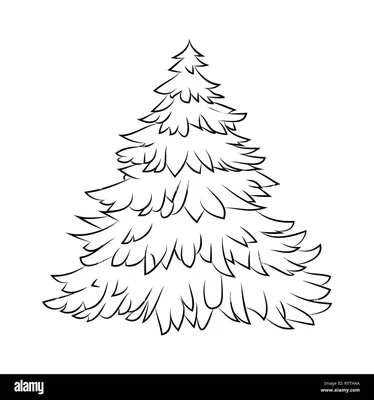 Красивая елка для срисовки карандашом - 77 фото