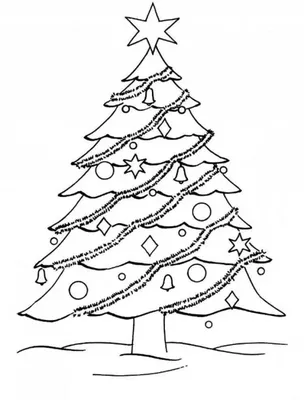 Новогодняя елка простым карандашом - 58 фото