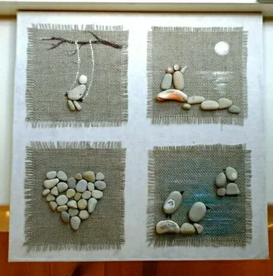Картины из камней. Ромашки | Пикабу