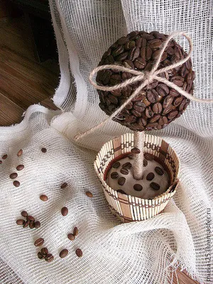 Как сделать елку из кофейных зерен своими руками