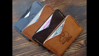 Работа с кожей. Изделие для начинающих. Leather cardholder - YouTube