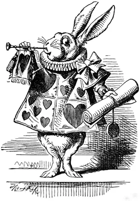 Джон Тенниел - Белый кролик. Иллюстрация к сказке "Алиса в стране чудес",  1865: Описание произведения | Артхив
