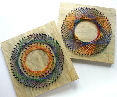 Схемы вышивки на картоне нитками для детей, простые фигуры